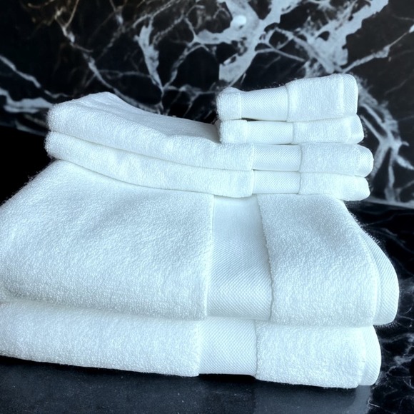 Ralph Lauren Bath 6 X Ralph Lauren Wescott Bath Towel Set Large White Hand Wash Snow Gift